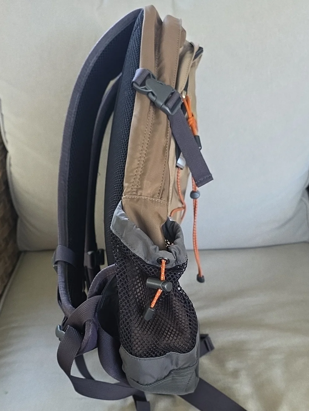 The North Face Borealis Backpack Tan Brown Orange Bungee Hiking Travel Laptop